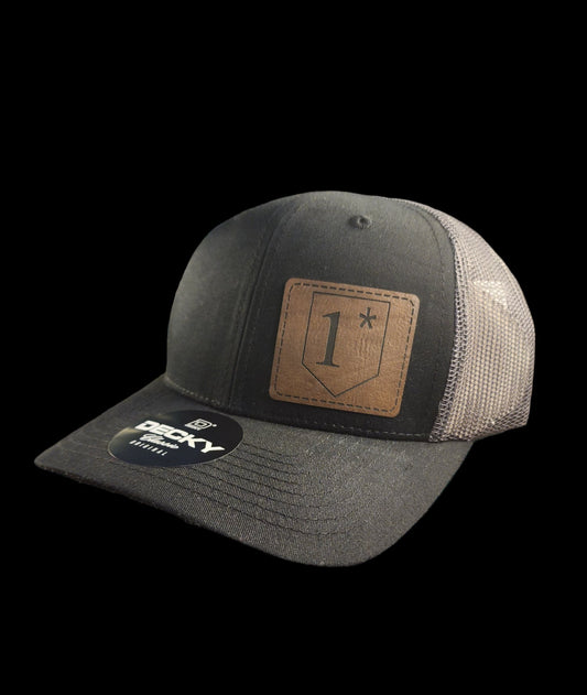 1* (One Asterisk) Leather Patch Hat - cop, police, one ass to risk, police hat, thin blue line