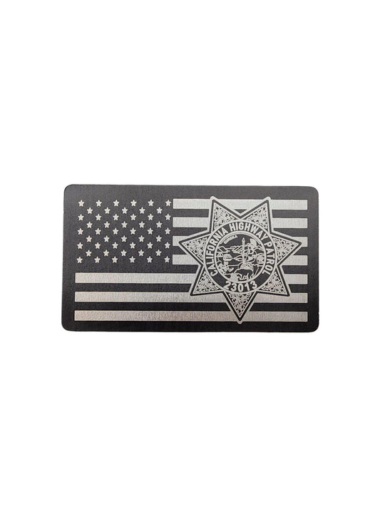 California Highway Patrol Metal Miranda Warning Card - law enforcement, metal, laser engraved, police gift, police gift, trooper, sheriff