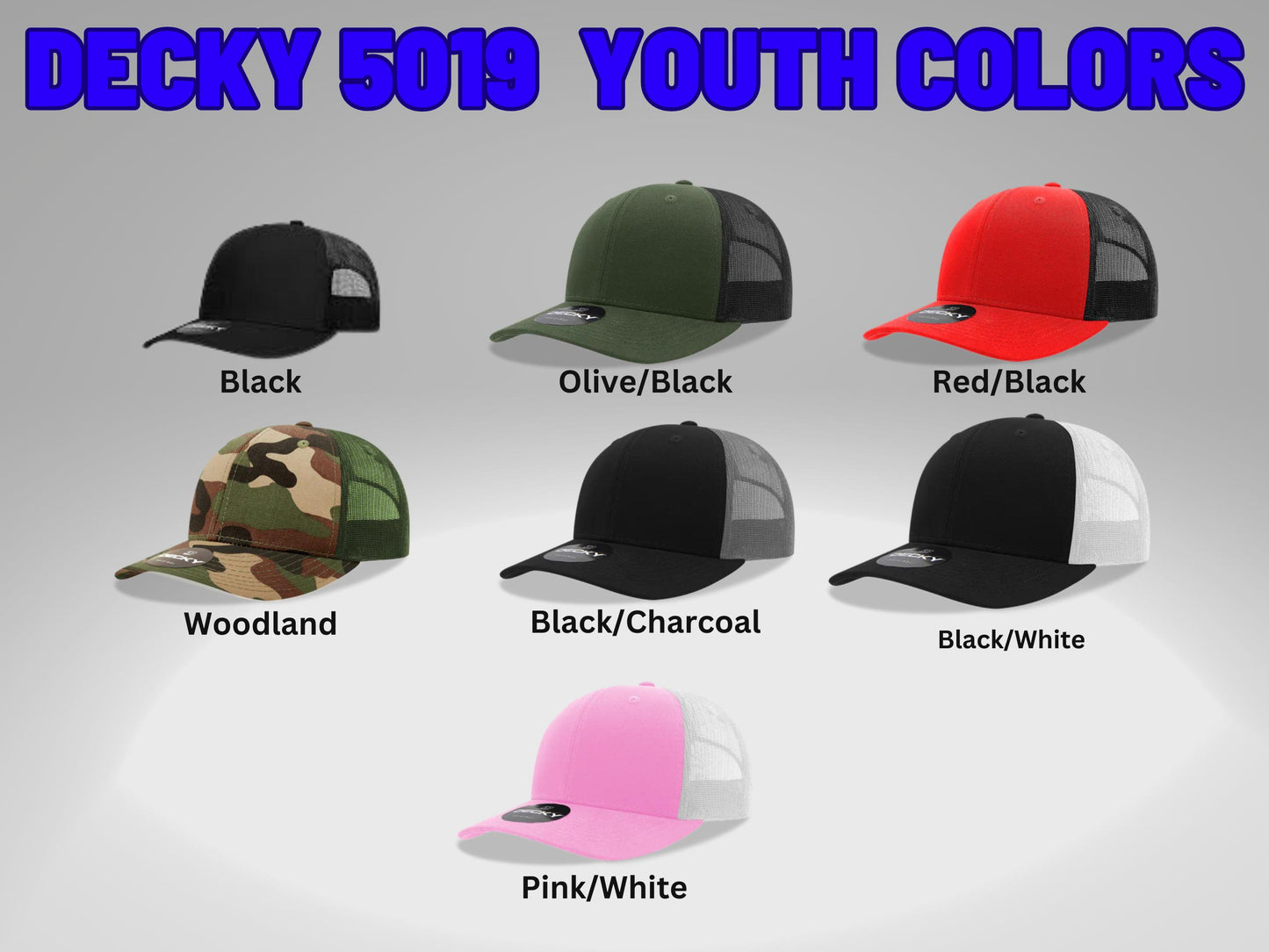 Youth Trucker Leather Patch Hat - kids gift, kids name hat, youth name hat, youth hat, youth custom hat