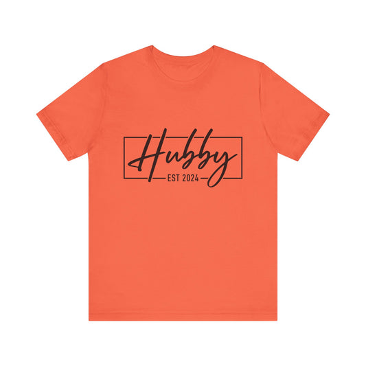 Hubby Est 2024 Unisex Tee Shirt, Bella Canvas 3001, Gift for Husband, Marriage Announcement Tshirt, Wedding Day Apparel, Hubby to Be Top,