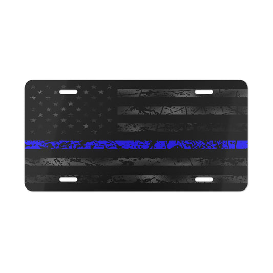 Metal License Plate, Thin Blue Line Vanity Plate, Car Accessories, Police Support Gift, Law Enforcement Decor, Personalized Auto Tag