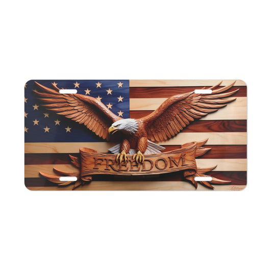 License Plate, Patriotic Car Tag, American Flag Eagle Vanity Plate, Freedom Auto Plate, USA Metal Sign