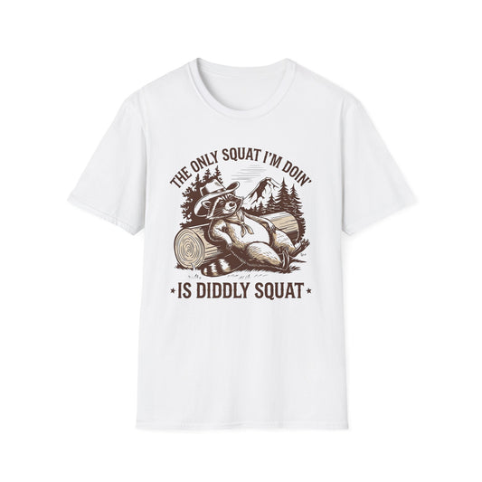 Funny Diddly Squat Unisex Softstyle T-Shirt - Humorous Workout Tee, Sarcastic Gym Shirt, Lightweight Unisex Top, Hilarious Fitness Apparel,