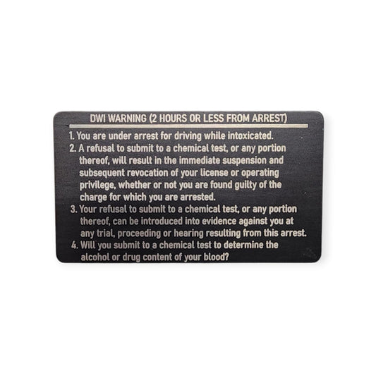 New York DWI Warning Metal Cards - New York, law enforcement cards, dwi cards, police cards