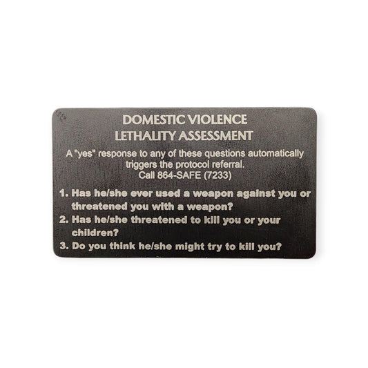 Metal Domestic Violence Lethality Assessment Card - law enforcement, police, sheriff, metal card, trooper gift