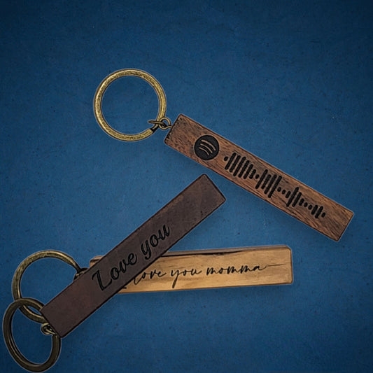Wood Spotify Keychain - scannable, personalized gift, music gift, custom gift, for him or her, Spotify scan