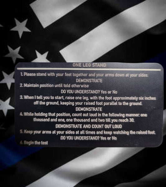 Metal SFST Card - field sobriety, law enforcement, cops, police, sheriff, metal card