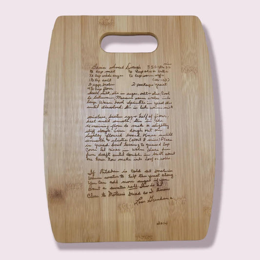 Personalized cutting board - handwritten, recipe, note, recipe cutting board, engraved handwriting