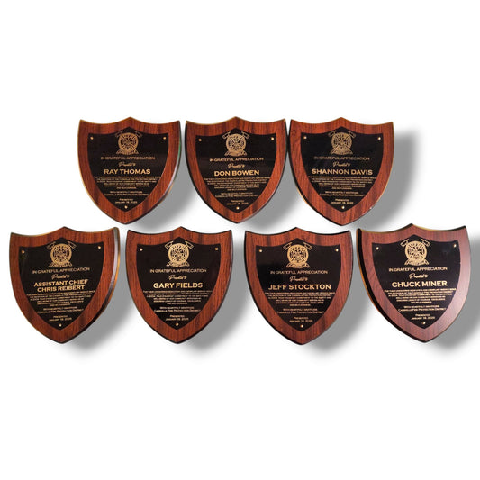 Shield Plaque - awards, fire awards, police awards, company plaque