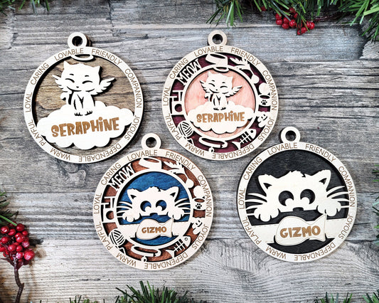 Cuddly Cat Ornament - custom ornament, christmas, ornament, cat, pet ornament, custom pet, custom cat