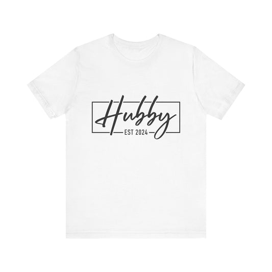 Hubby Est 2024 Unisex Tee Shirt, Bella Canvas 3001, Gift for Husband, Marriage Announcement Tshirt, Wedding Day Apparel, Hubby to Be Top,