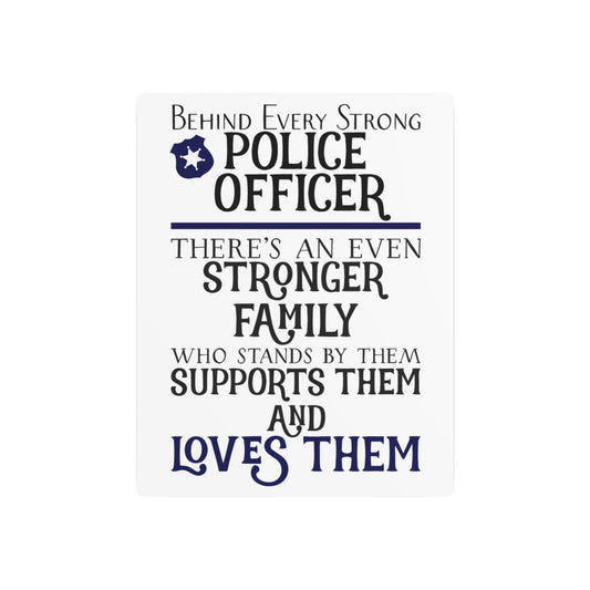 Police Officer Family Metal Art Sign, Stronger Together Decor, Thin Blue Line Home Art, Law Enforcement Gift, Support Badge Family