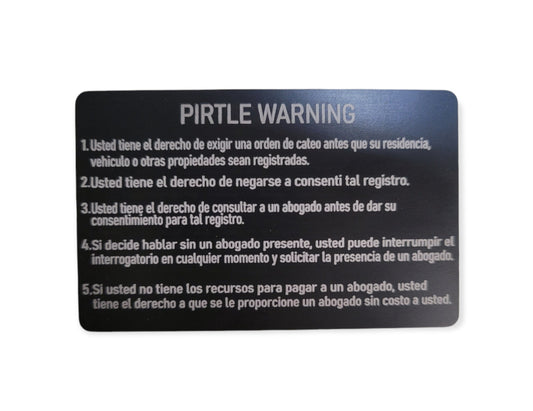 Indiana Spanish Miranda Warning & Pirtle Warning - Indiana, miranda warning, police, sheriff, trooper