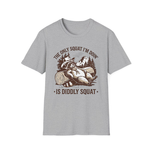 Funny Diddly Squat Unisex Softstyle T-Shirt - Humorous Workout Tee, Sarcastic Gym Shirt, Lightweight Unisex Top, Hilarious Fitness Apparel,