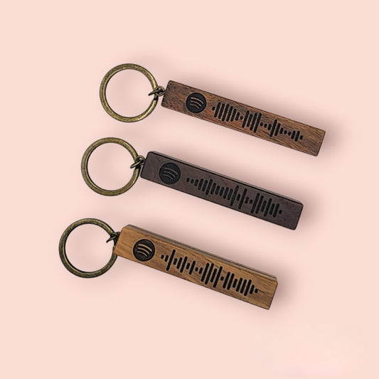 Wood Spotify Keychain - scannable, personalized gift, music gift, custom gift, for him or her, Spotify scan
