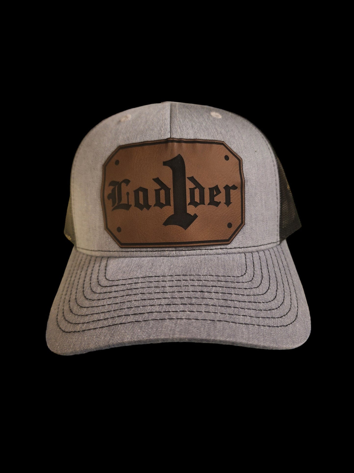 Custom Firefighter Leather Patch Hat - Richardson 112, passport, engine, ladder, fire hat
