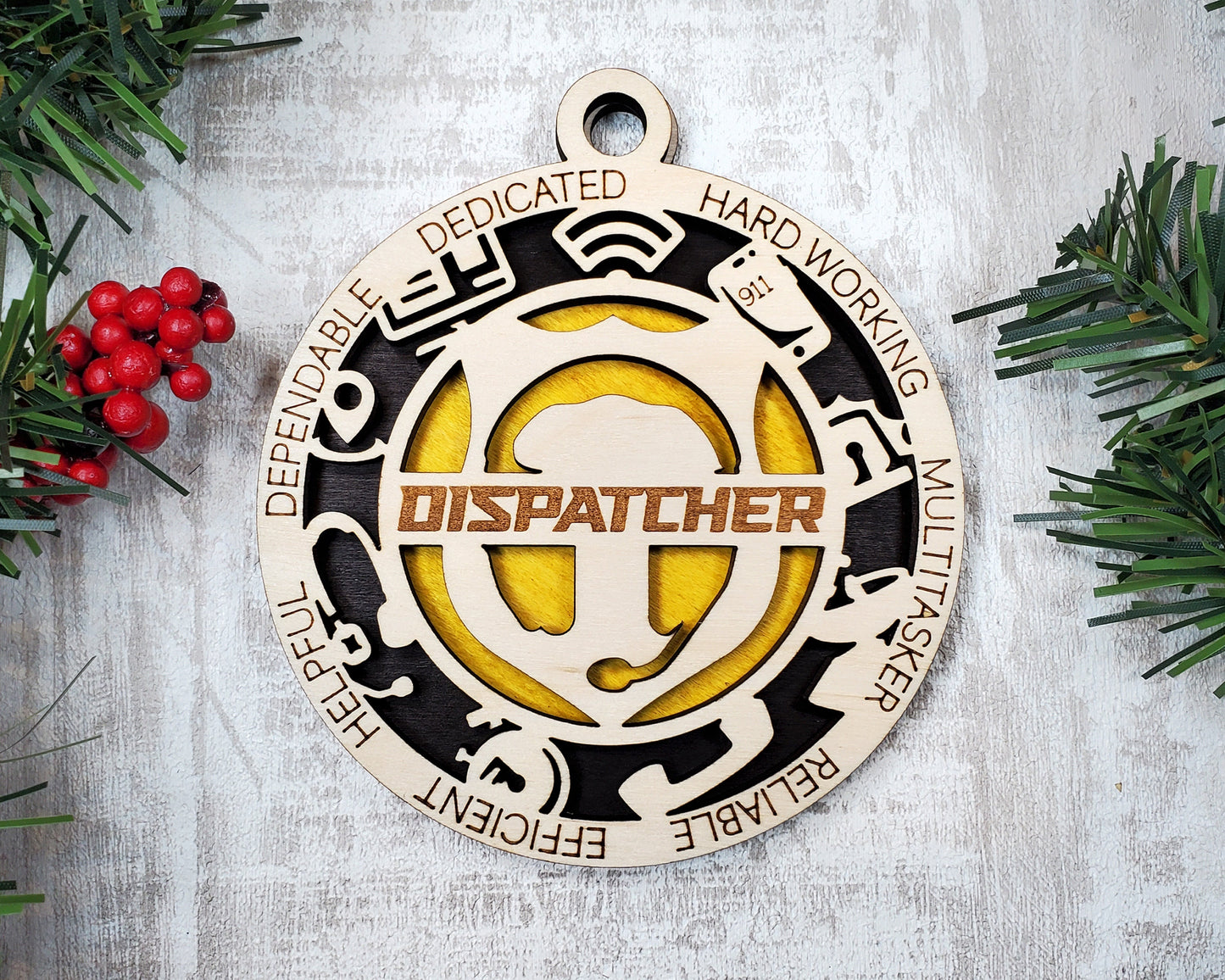Dispatcher Ornament - emt gift, paramedic, cop, police gift, thin blue line gift, first responder, christmas ornament, firefighter gift