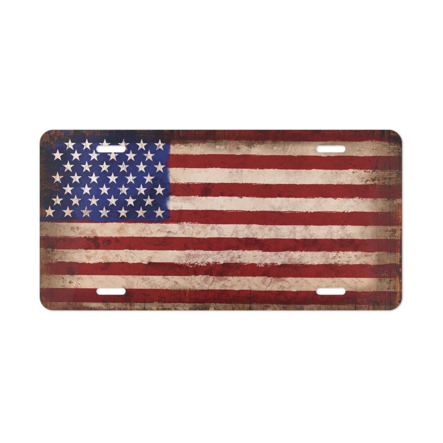 Aluminum License Plate, USA Flag Vanity Plate, Patriotic Car Tag, Vintage American Flag Plate, Gift for Him, Gift for Her, Car Accessories,