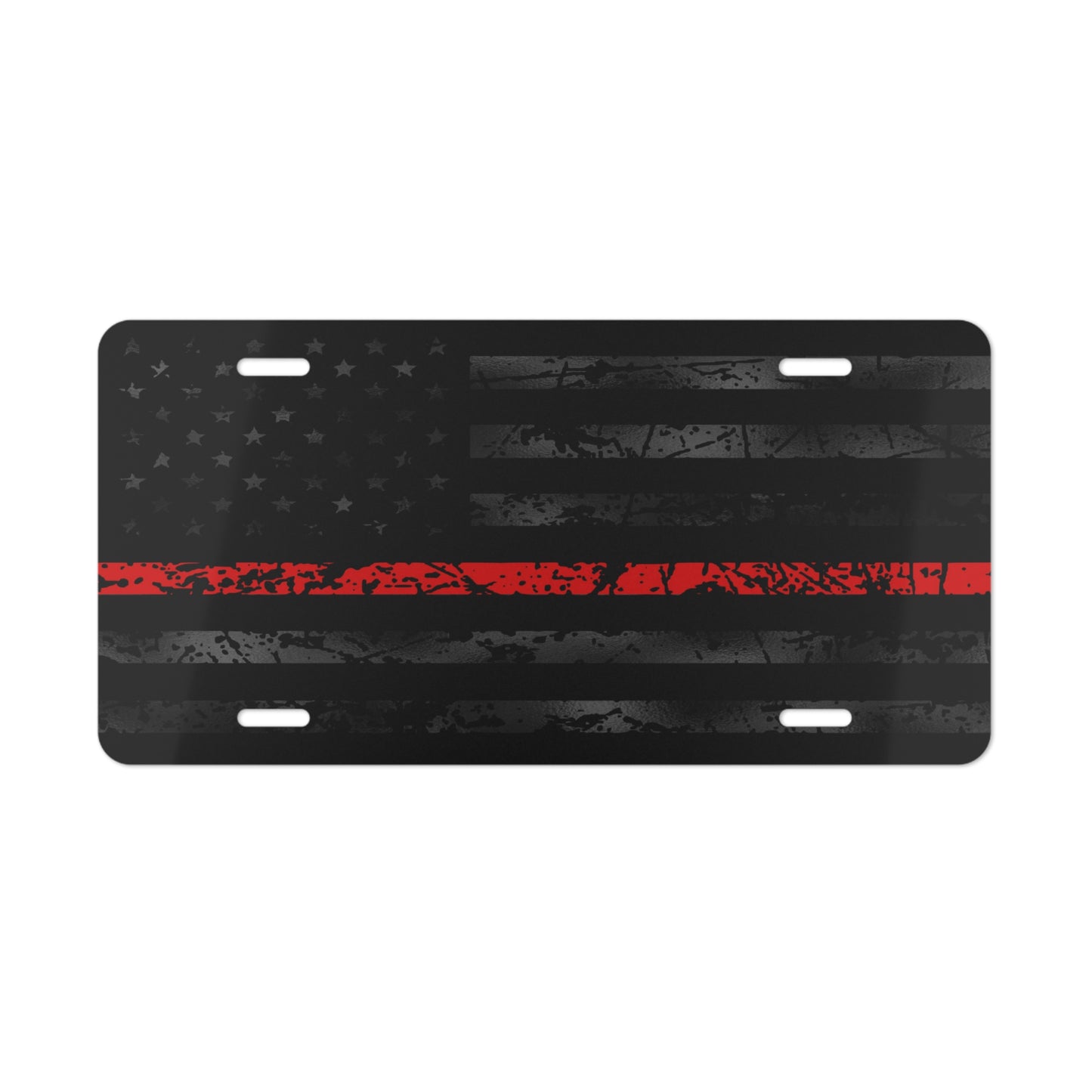 Firefighter Vanity Plate, Thin Red Line Metal License Plate, Car Tag, Fireman Gift, Fire Department Decor, Custom Firefighter ID Tag