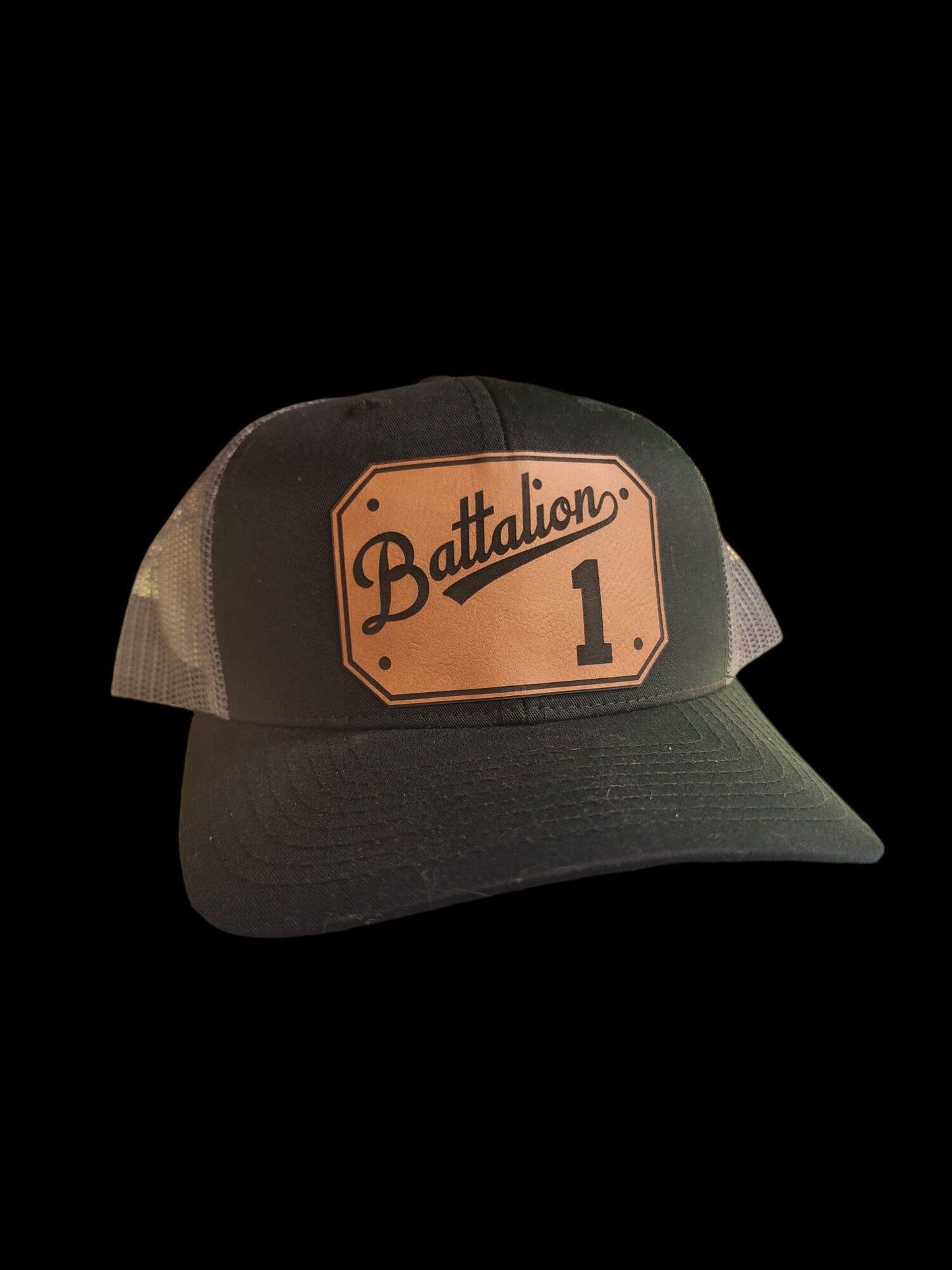 Custom Firefighter Leather Patch Hat - Richardson 112, passport, engine, ladder, fire hat