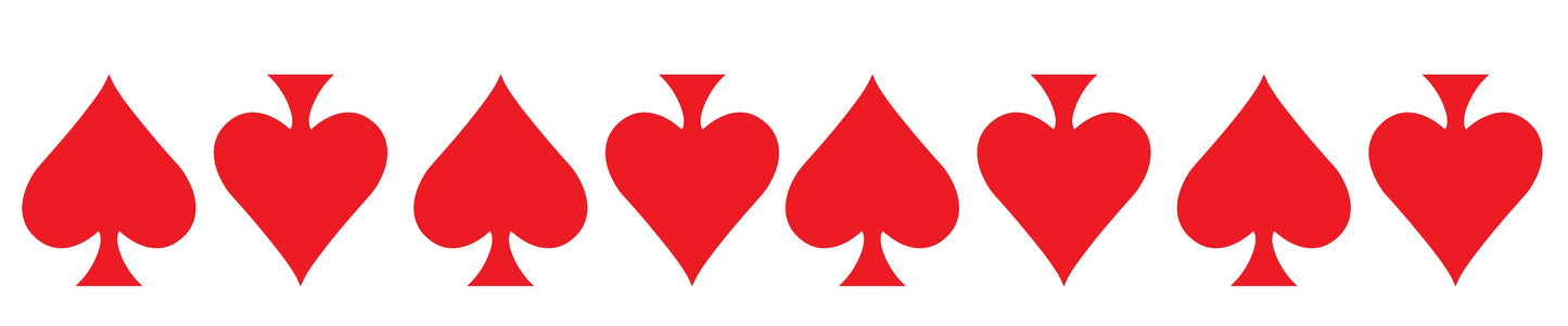RED REFLECTIVE ACE OF SPADE HELMET DECAL 8 PACK