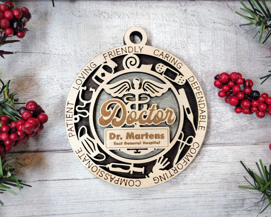 Medical Staff Ornaments - custom, christmas, ornaments, nurse, doctor, physician, medical, hospital, personalized