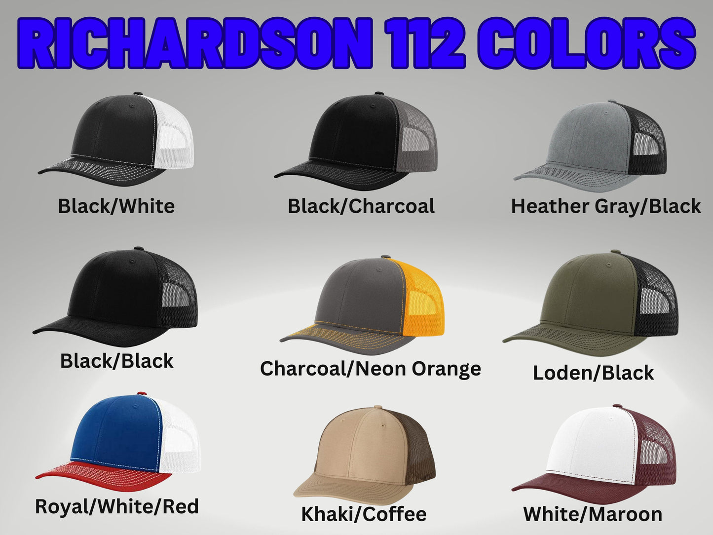 Custom Leather Patch Richardson 112 Hat - custom hat, business advertising, patch hat