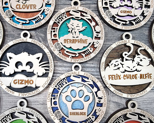Cuddly Cat Ornament - custom ornament, christmas, ornament, cat, pet ornament, custom pet, custom cat