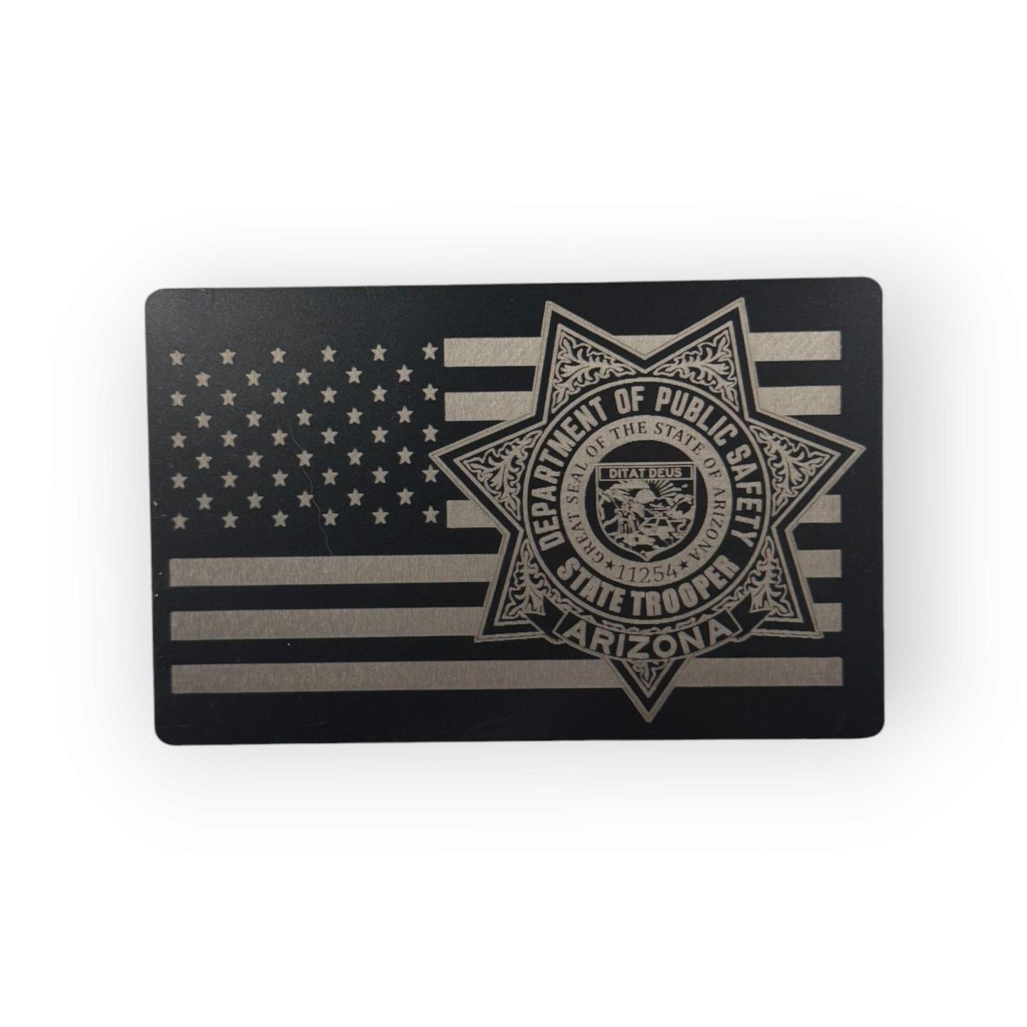 Arizona State Trooper Metal Miranda Warning Card - law enforcement, metal, laser engraved, police gift, police gift, trooper, sheriff