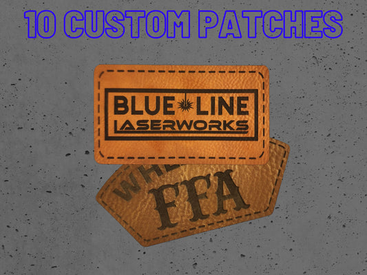 10 Custom Leather Patches for Hats - adhesive patches, hat patches, leather, logo, business
