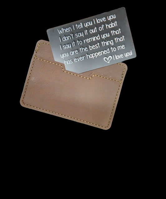 Metal I Love You Card - love, valentines day, laser engraved card