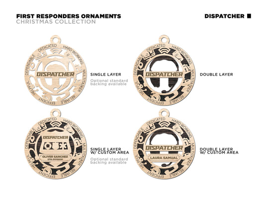 Dispatcher Ornament - emt gift, paramedic, cop, police gift, thin blue line gift, first responder, christmas ornament, firefighter gift