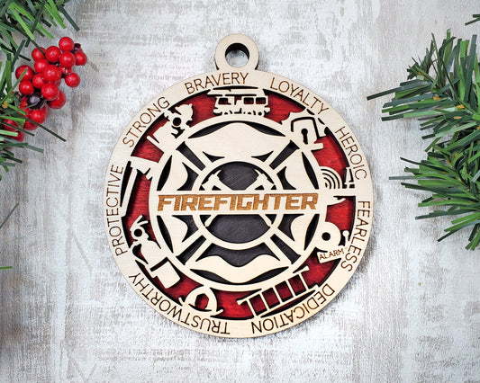 Firefighter Christmas Ornament - emt gift, paramedic, cop, police gift, thin blue line gift, first responder, christmas ornament
