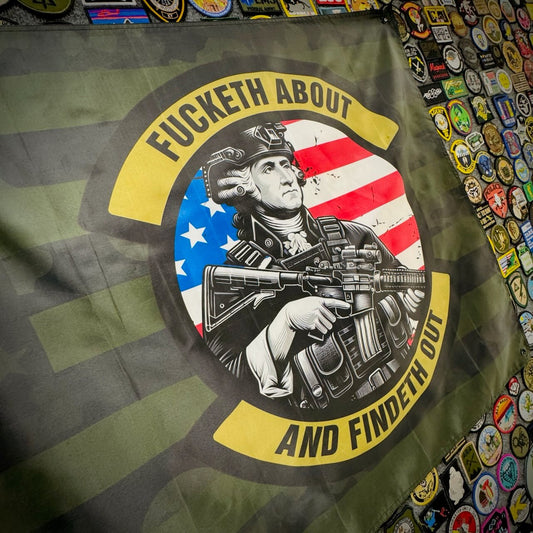 Fucketh About And Findeth Out / US Flag - 3'x5' - TGJ Wall Banner