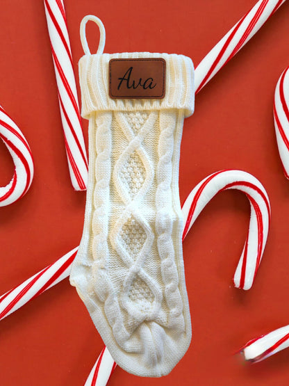 Custom Name Patch Christmas Stocking - christmas stocking, name stocking, custom name, christmas gift