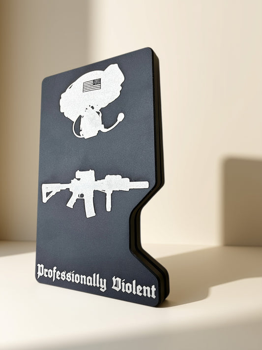 Professionally Violent Custom Engraved RFID Minimalist Wallet,  Tactical Metal Wallet, EDC Gift for Him, Black & Green Options