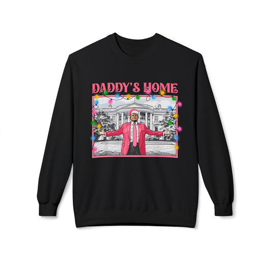 Trump Christmas Sweater, Political Xmas Jumper, Daddy's Home Sweatshirt, Funny Holiday Pullover, Presidential Gift, Men Women Unisex Top