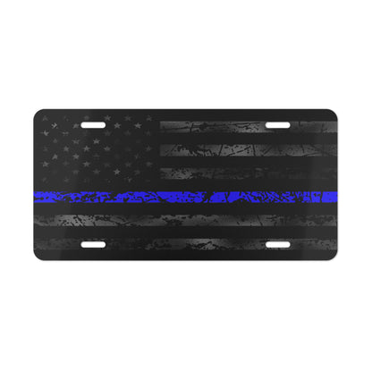 Metal License Plate, Thin Blue Line Vanity Plate, Car Accessories, Police Support Gift, Law Enforcement Decor, Personalized Auto Tag