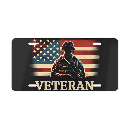 Veteran Tribute License Plate | Personalized Car Accessories, Military Decor, Gift for Veterans, Patriotic Home Decor, Auto Enthusiasts