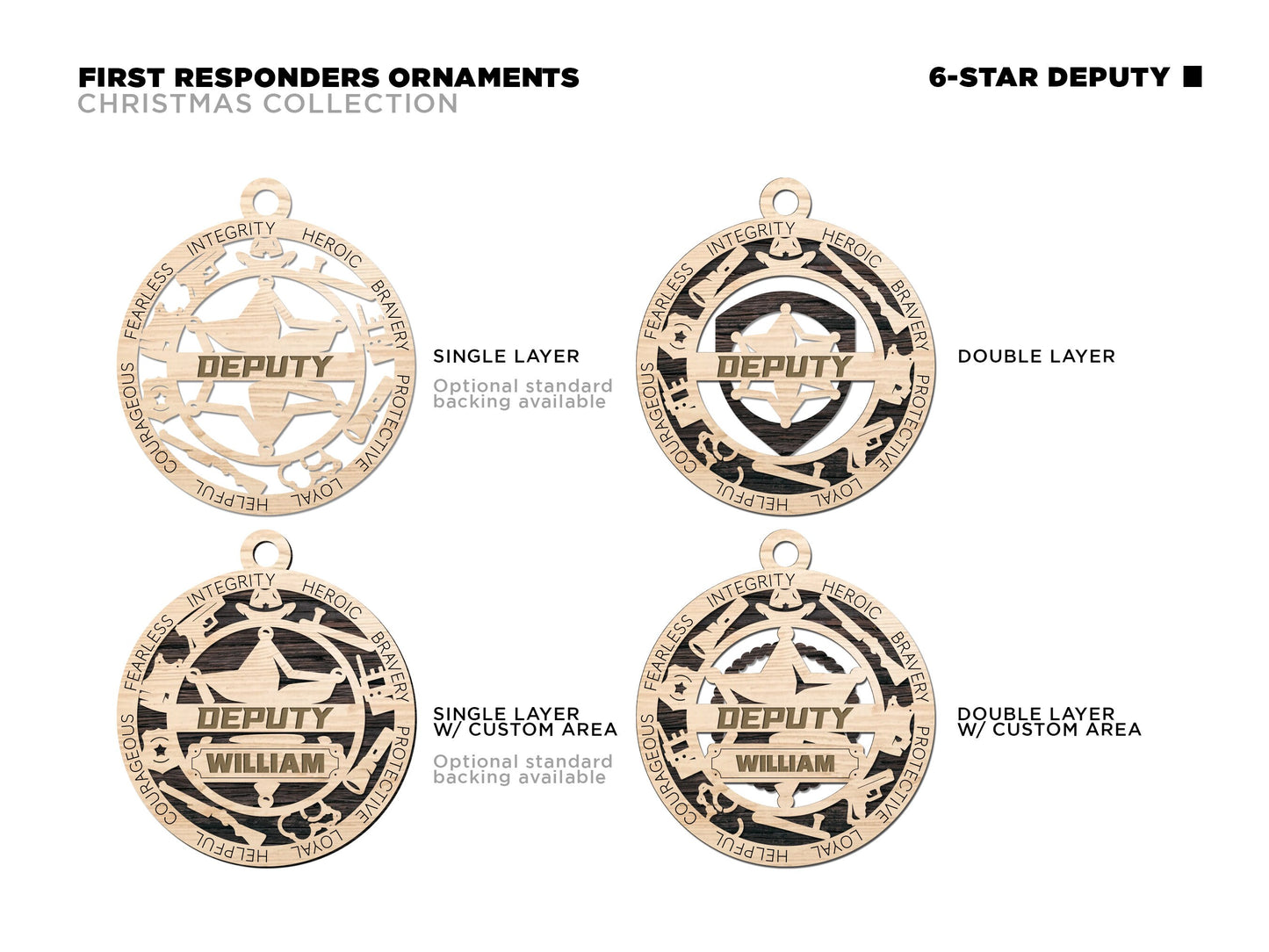 Deputy Ornament - emt gift, paramedic, cop, police gift, thin blue line gift, first responder, christmas ornament, custom ornament