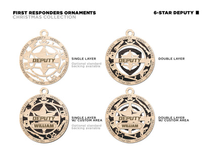 Deputy Ornament - emt gift, paramedic, cop, police gift, thin blue line gift, first responder, christmas ornament, custom ornament