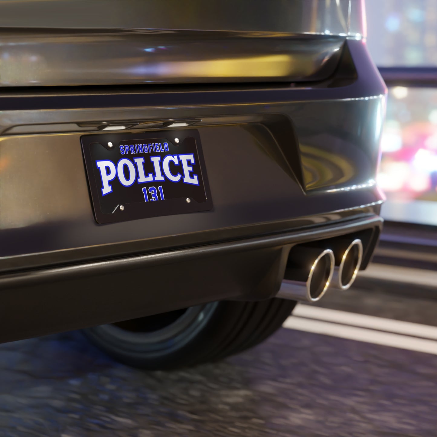 Police Department License Plate, Customizable Law Enforcement Badge Number Plate, Black Blue Green White Grey, Thin Blue Line Decor, Cop