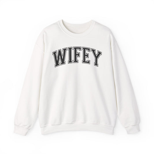 Wifey Sweatshirt, Cozy Crewneck Jumper, Marriage Announcement Top, Gift for Her, Wedding Apparel, Bridal Shower Pullover