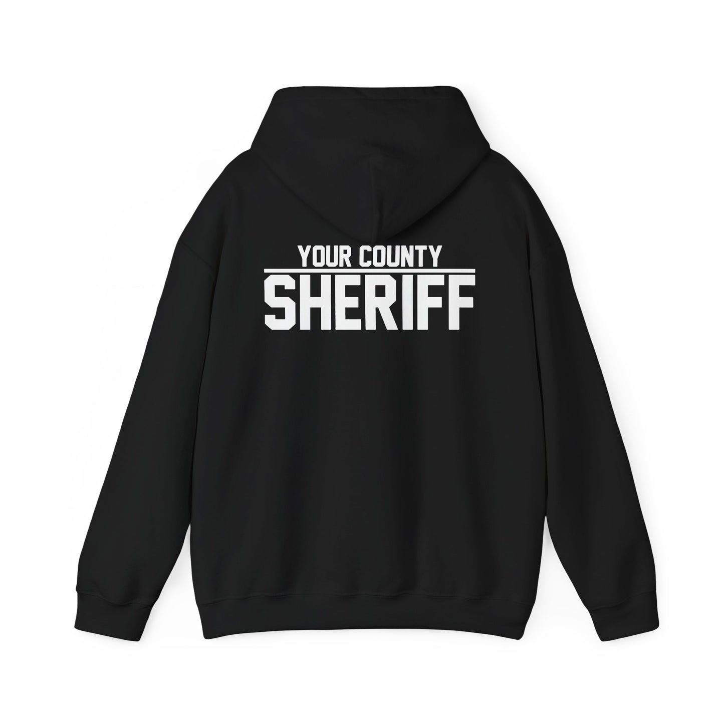 Custom Police/Sheriff Hoodie | Back/Chest Police Badge Text