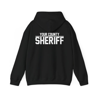 Custom Police/Sheriff Hoodie | Back/Chest Police Badge Text