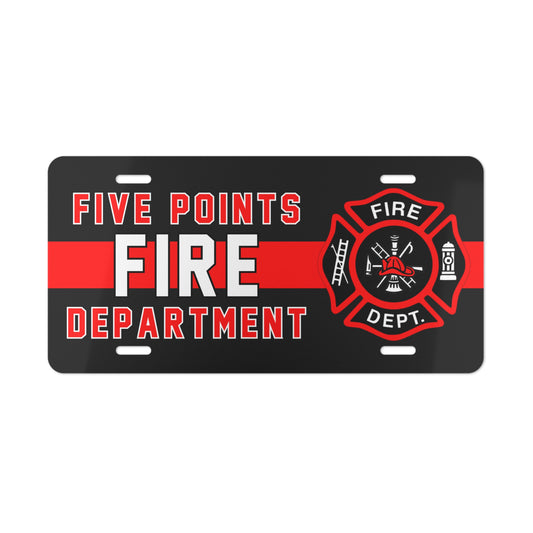 Vanity Plate, Thin Red Line Firefighters License Plate, Customizable Department Name, Number, Firefighter Gift, Car Accessory, Firefighter