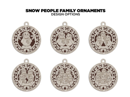Custom Snow People Family Ornaments - Christmas ornaments, family Christmas, family ornaments