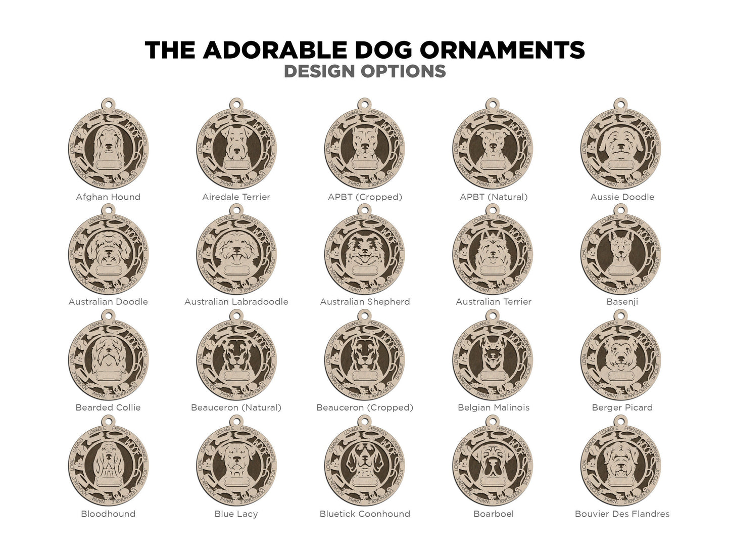 Adorable Dog Ornaments 2 - personalized, custom ornaments, dog ornaments, christmas, dog, pet ornament, boxer, german shepherd