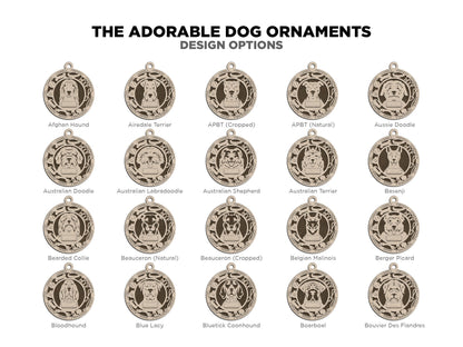 Adorable Dog Ornaments 2 - personalized, custom ornaments, dog ornaments, christmas, dog, pet ornament, boxer, german shepherd