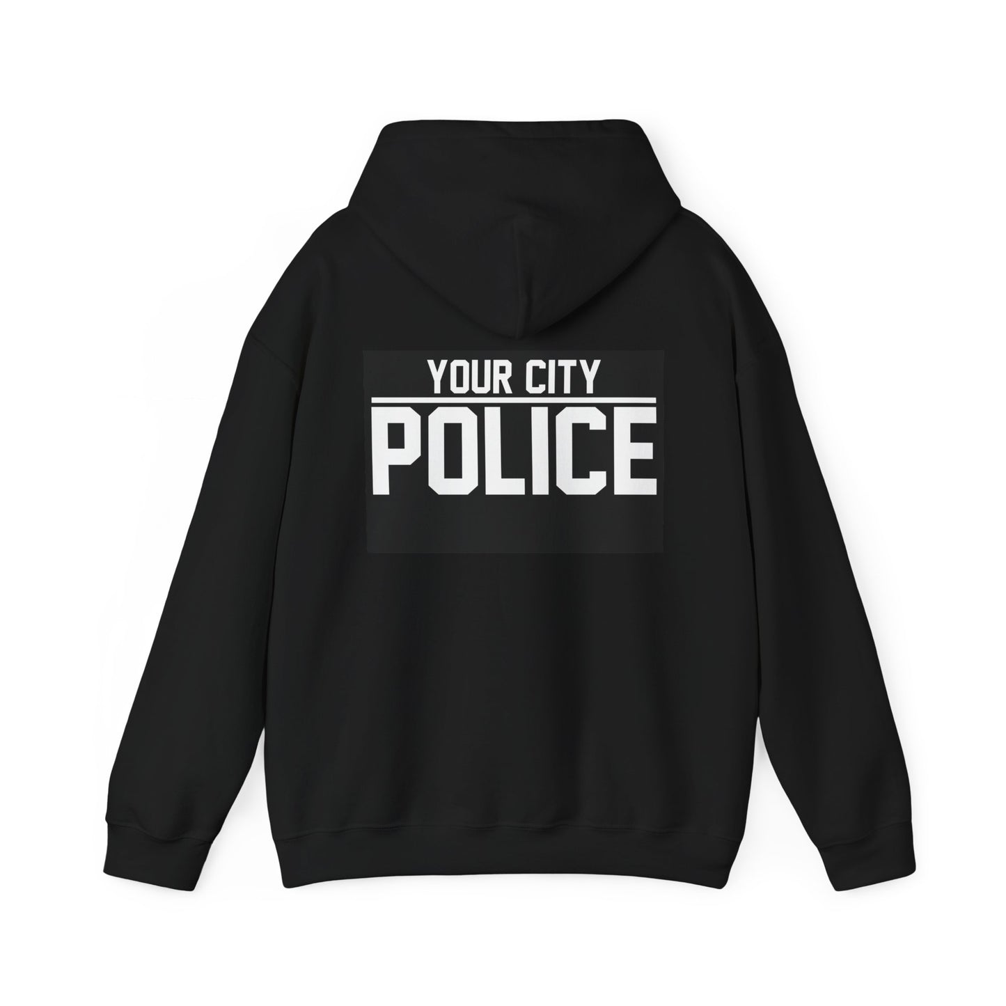Custom Police/Sheriff Hoodie | Back/Chest Police Badge Text